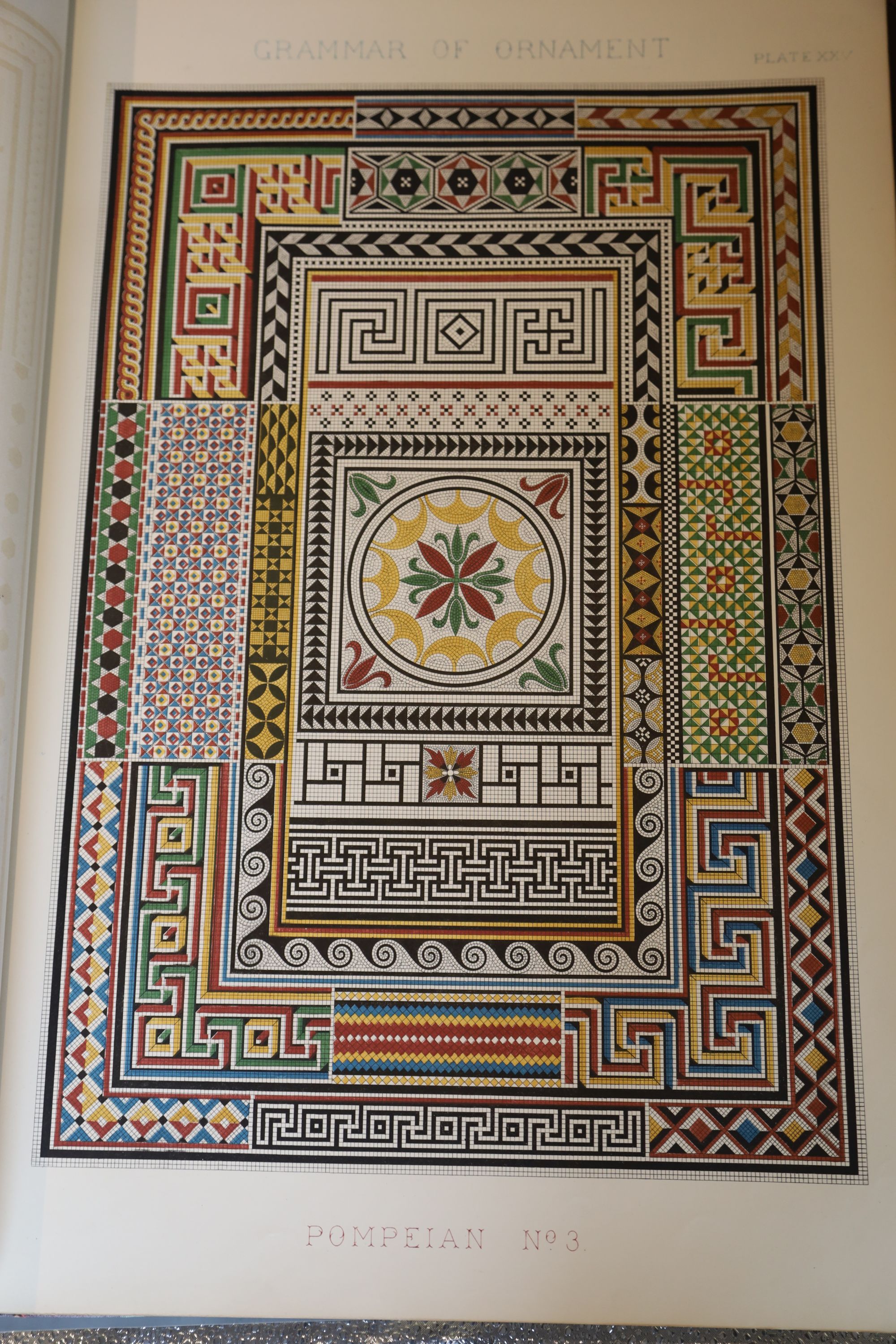 Jones, Owen - The Grammar of Ornament, 1st folio edition, contemporary half morocco gilt, with ornamental gilt panel on upper